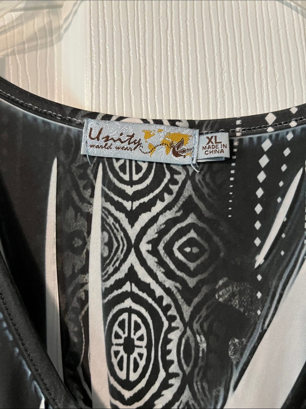 Unity World Wear Black & White Printed Midi Dress - Picture 3 of 6